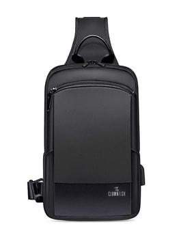 water-resistant crossbody bag with usb charging port