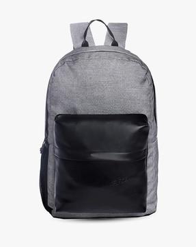 water resistant backpack with contrast pocket
