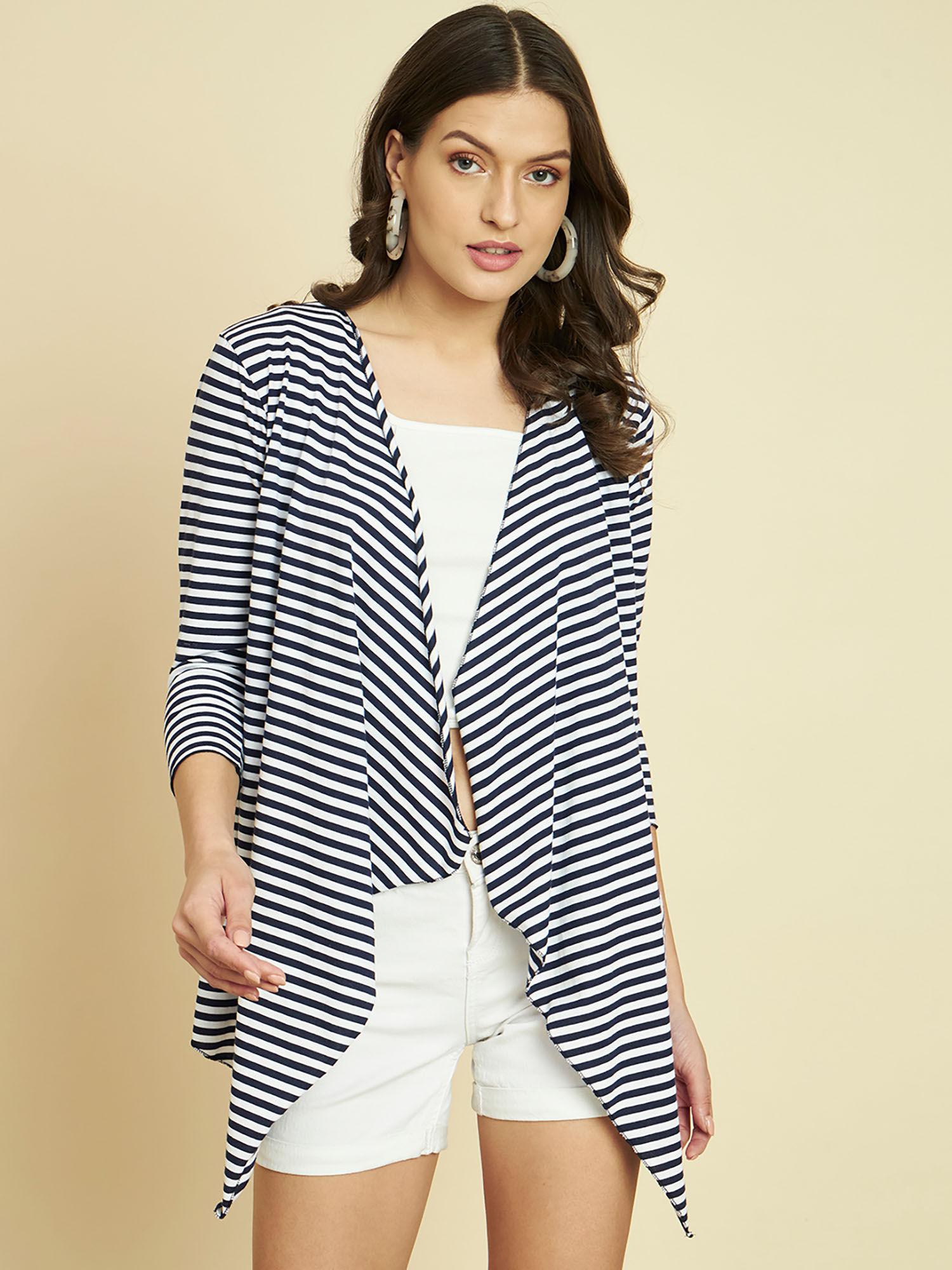 waterfall striped shrug