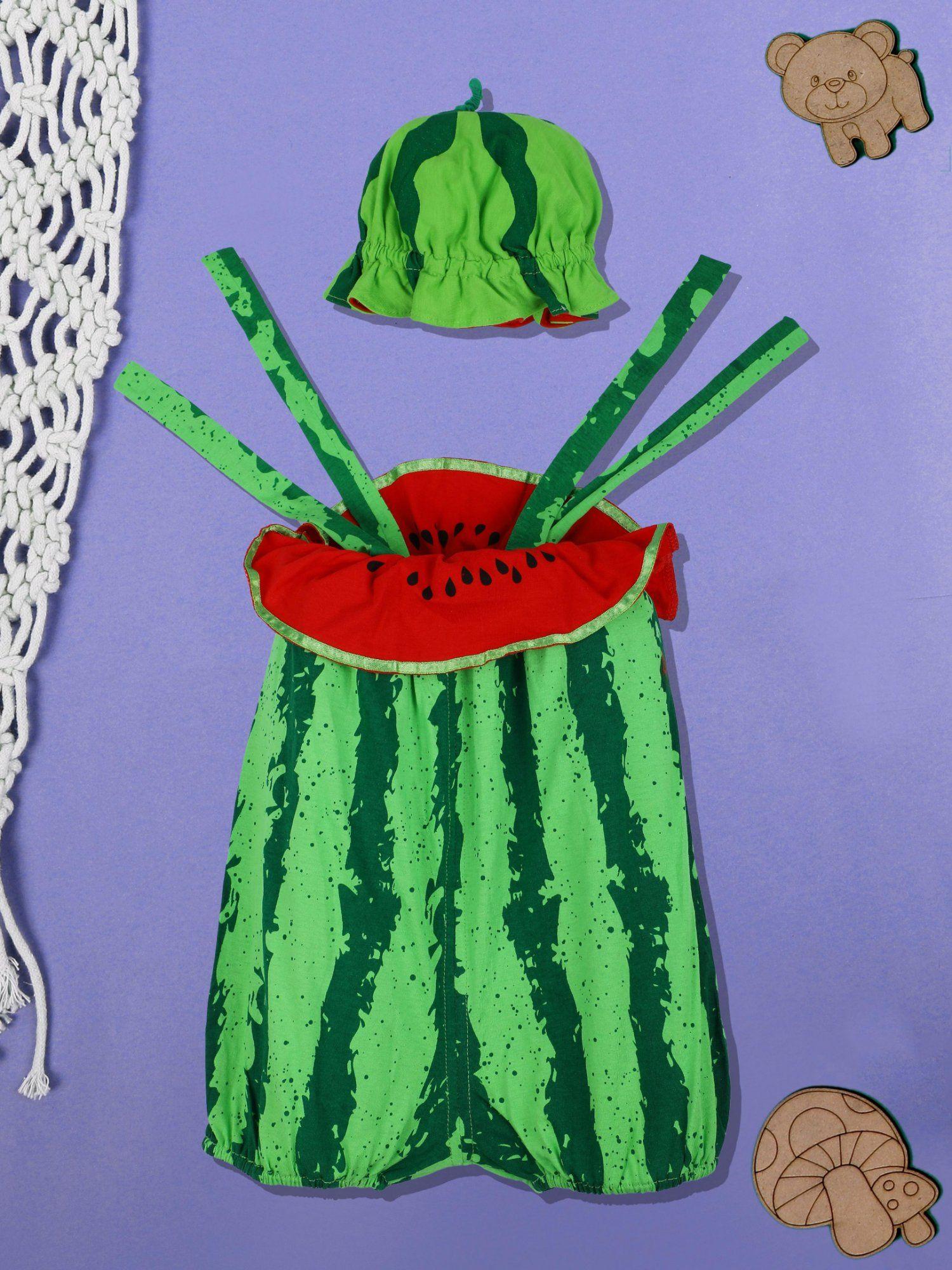 watermelon costume cocomelon theme fancy dress green (set of 2)