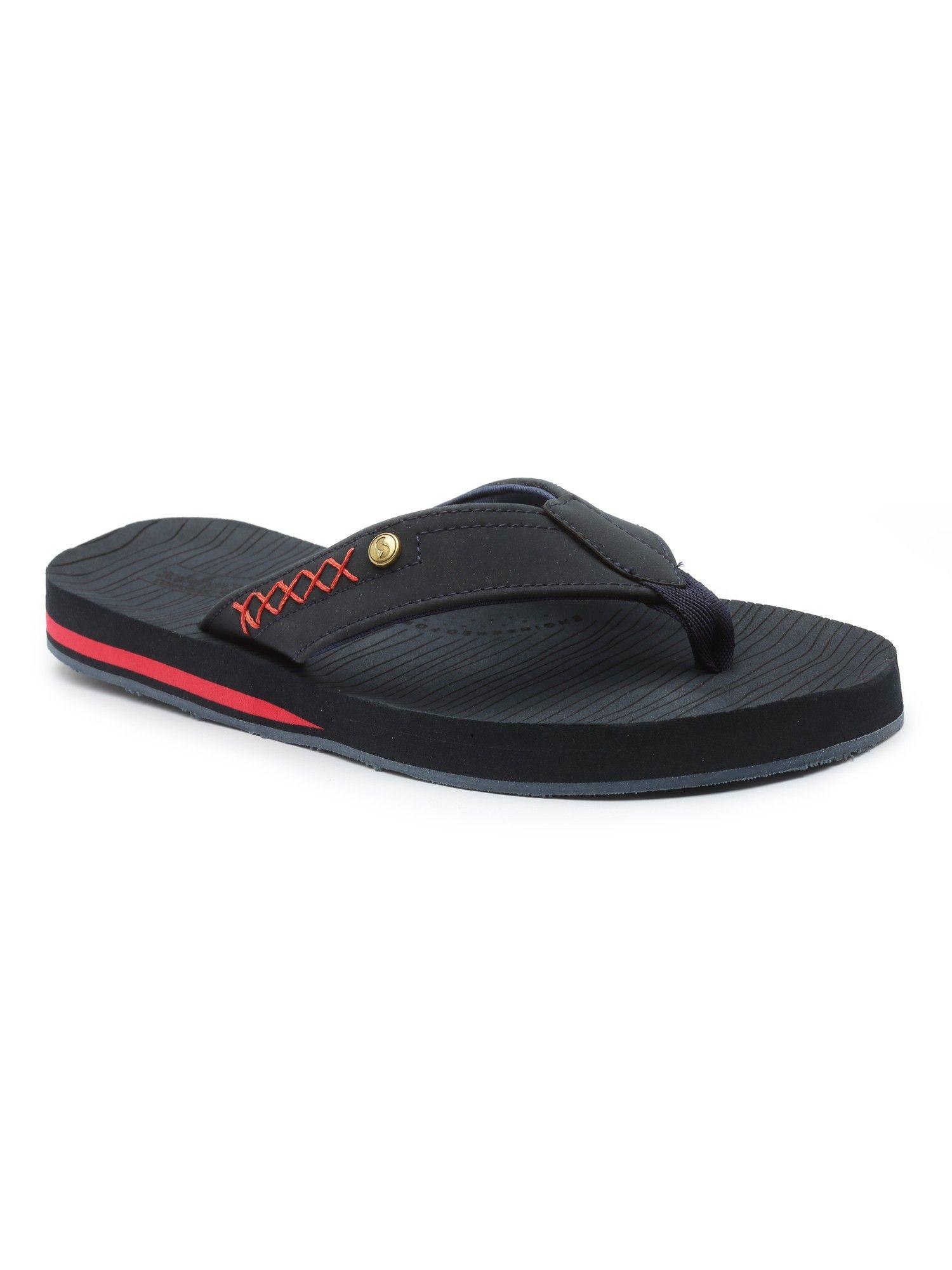 wave navy solid men flipflops