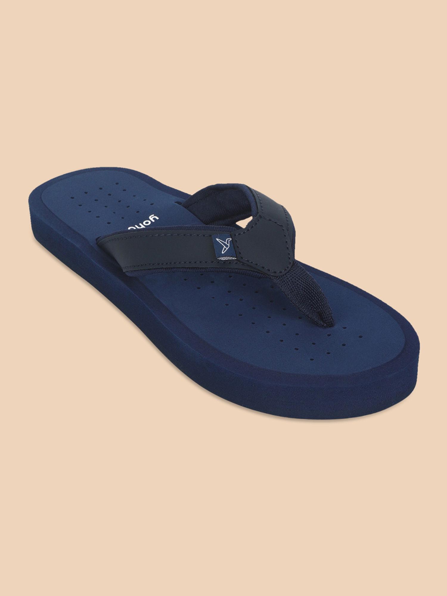 waves men slippers with arch support & comfortable navy blue