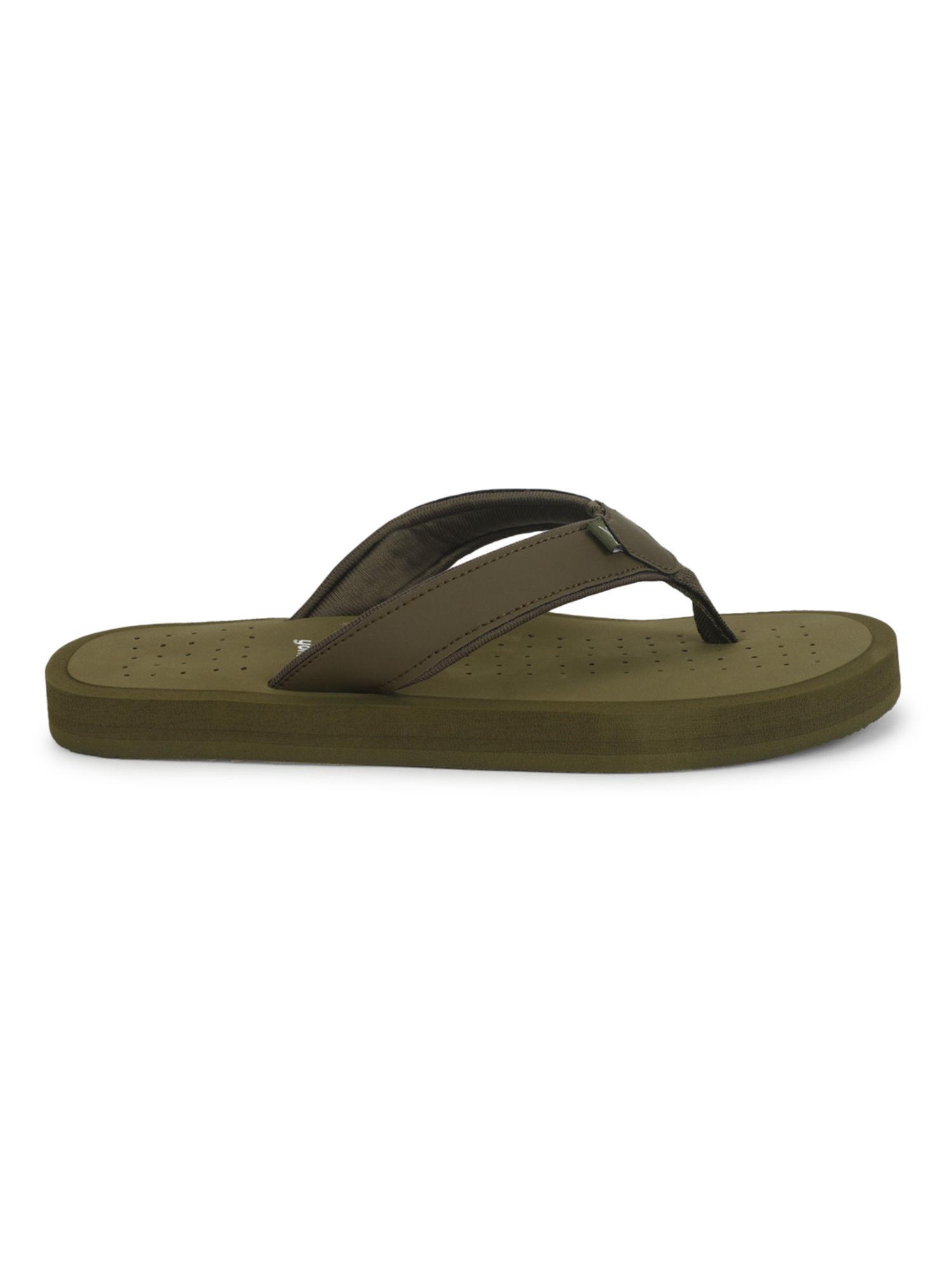 waves men slippers with arch support & comfortable olive