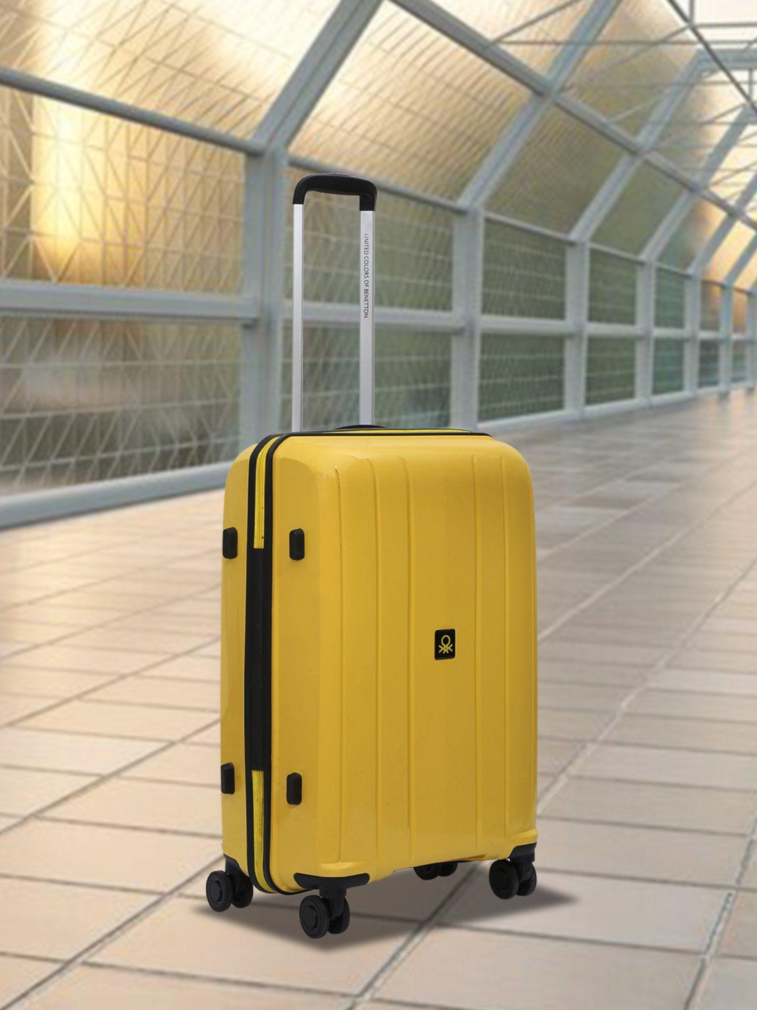 wayfarer unisex hard luggage yellow, tsa lock trolley bag