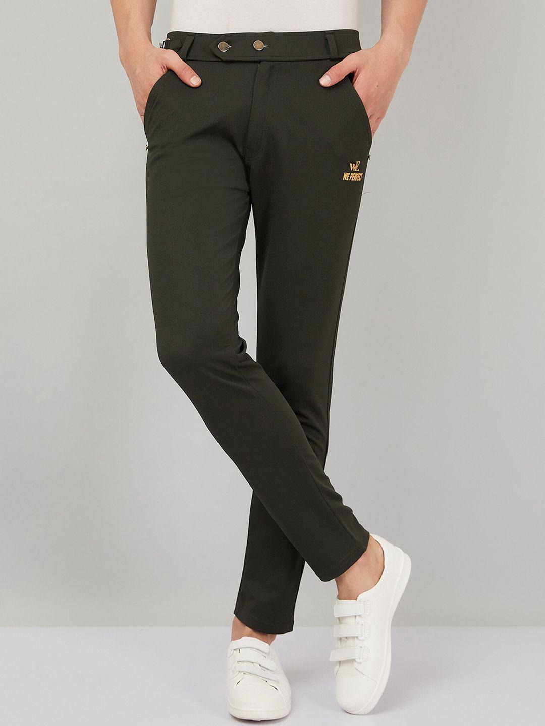 we perfect men mid-rise relaxed straight fit plain chinos trousers