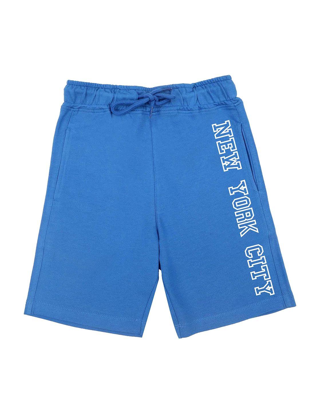 wear your mind boys blue typography printed shorts