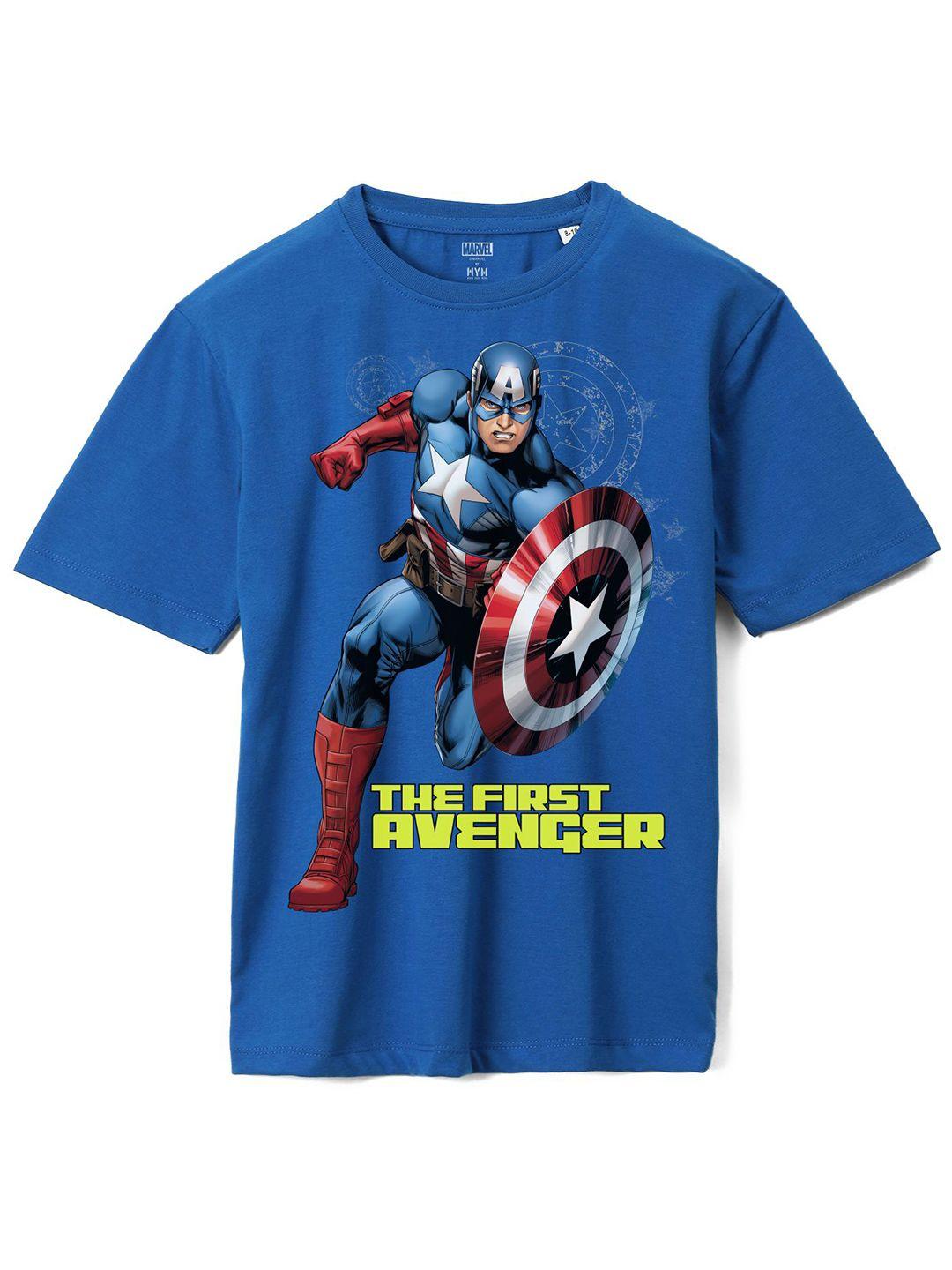 wear your mind boys captain america printed loose cotton t-shirt