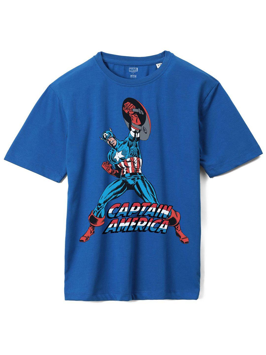 wear your mind boys captain america printed pure cotton oversized t-shirt