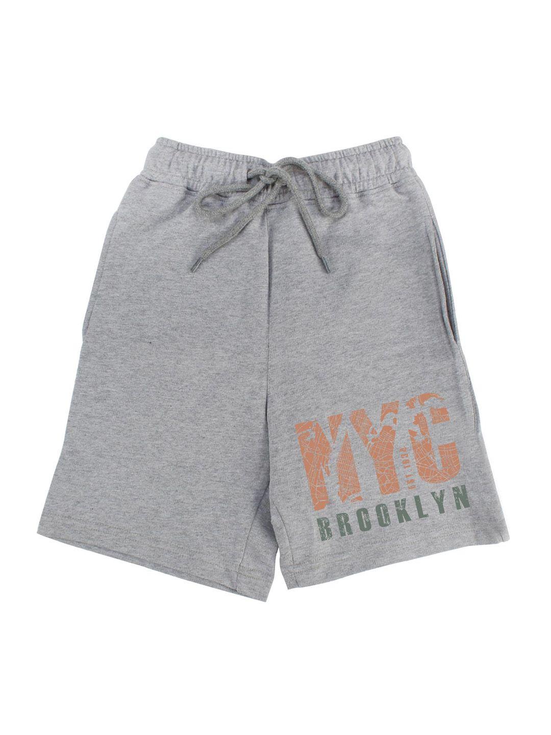 wear your mind boys grey typography printed shorts