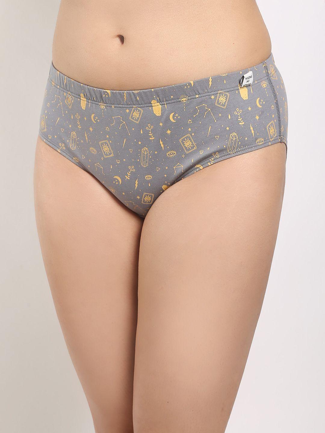 wear equal abstract printed mid-rise hipster briefs