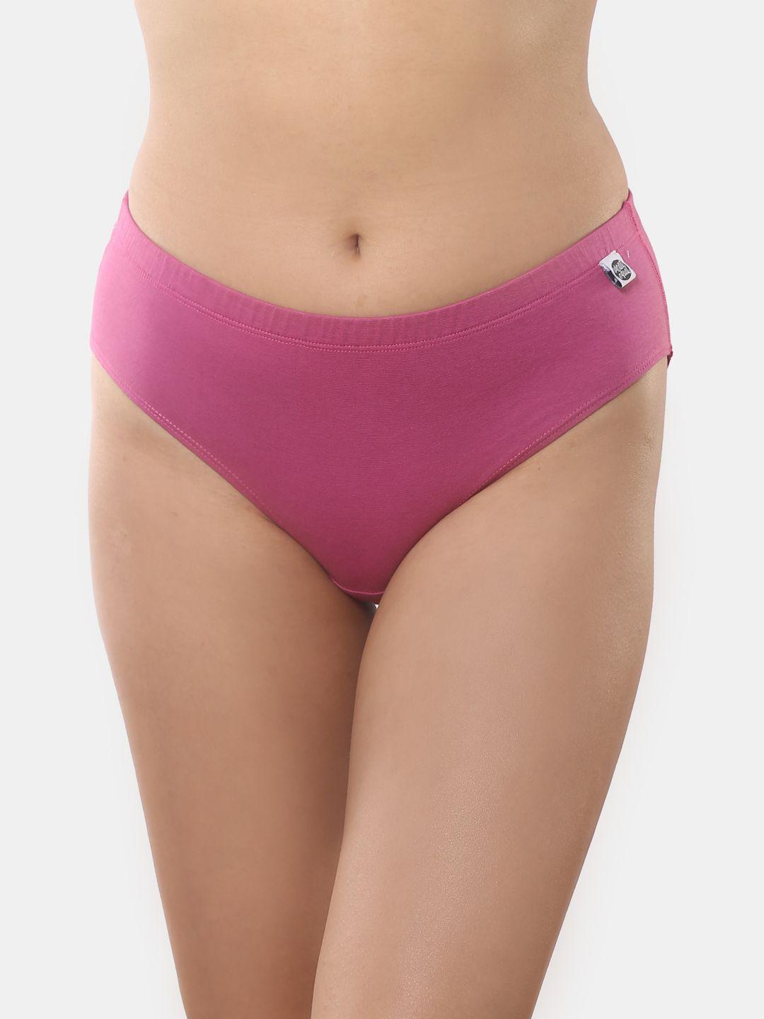 wear equal pink solid hipster brief
