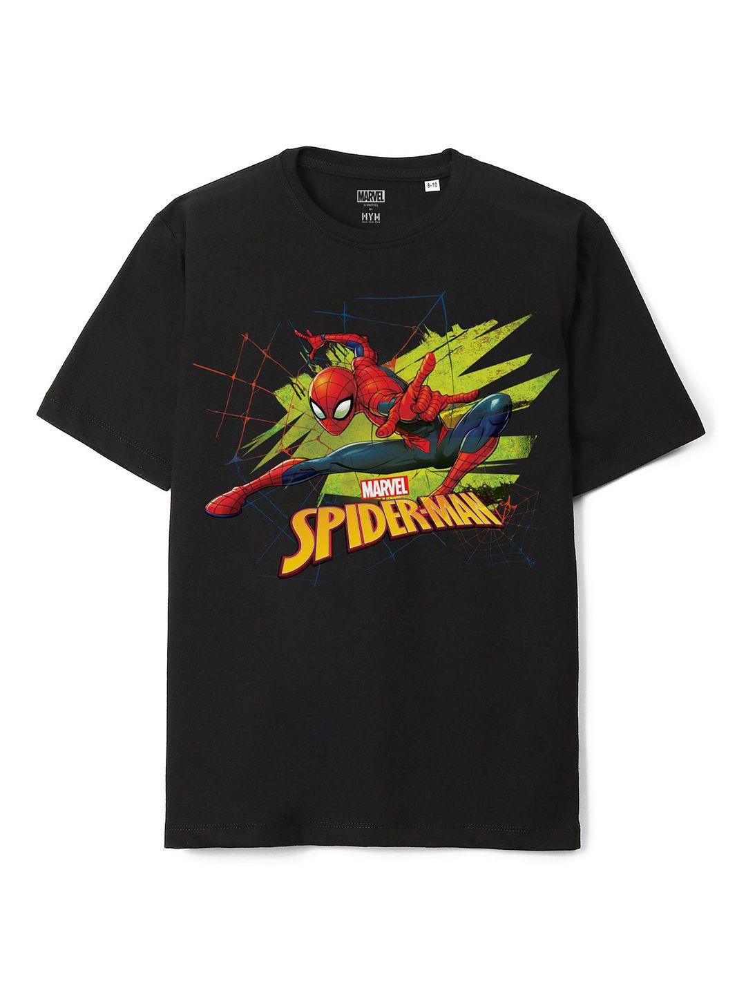 wear your mind boys black superman printed loose t-shirt