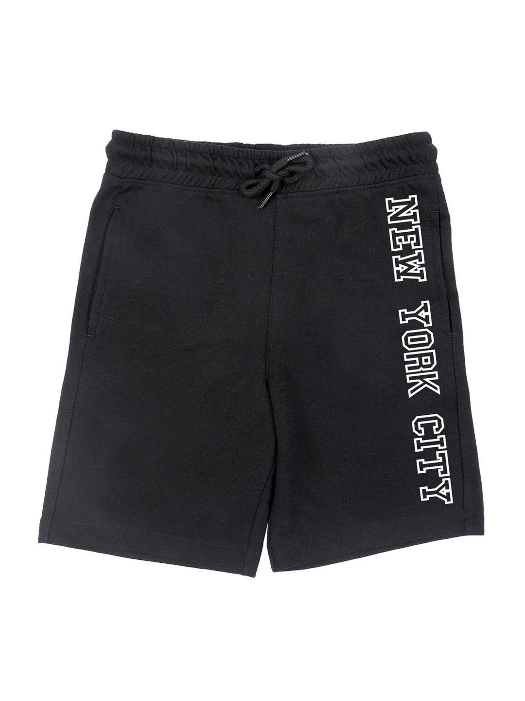 wear your mind boys black typography printed shorts