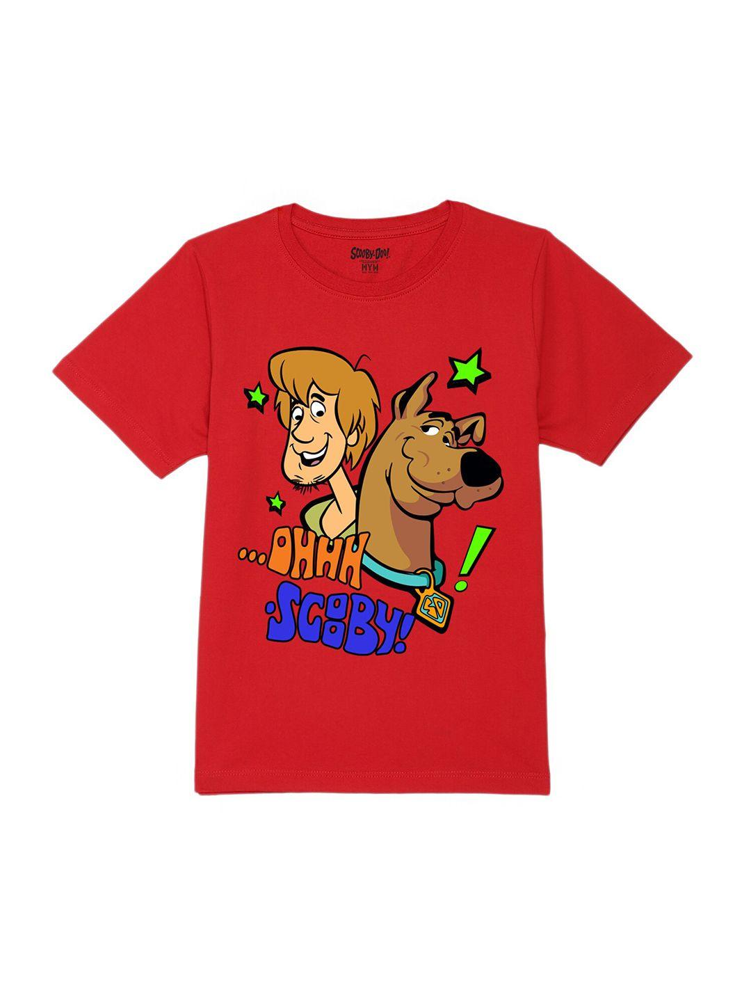 wear your mind boys graphic scooby doo printed pure cotton t-shirt