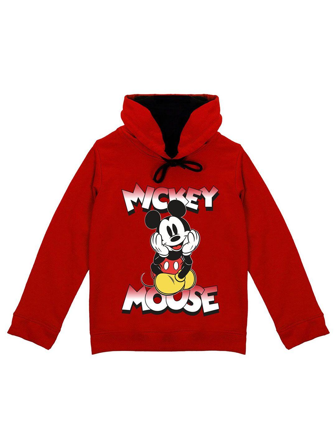 wear your mind boys mickey mouse graphic printed hooded cotton sweatshirt