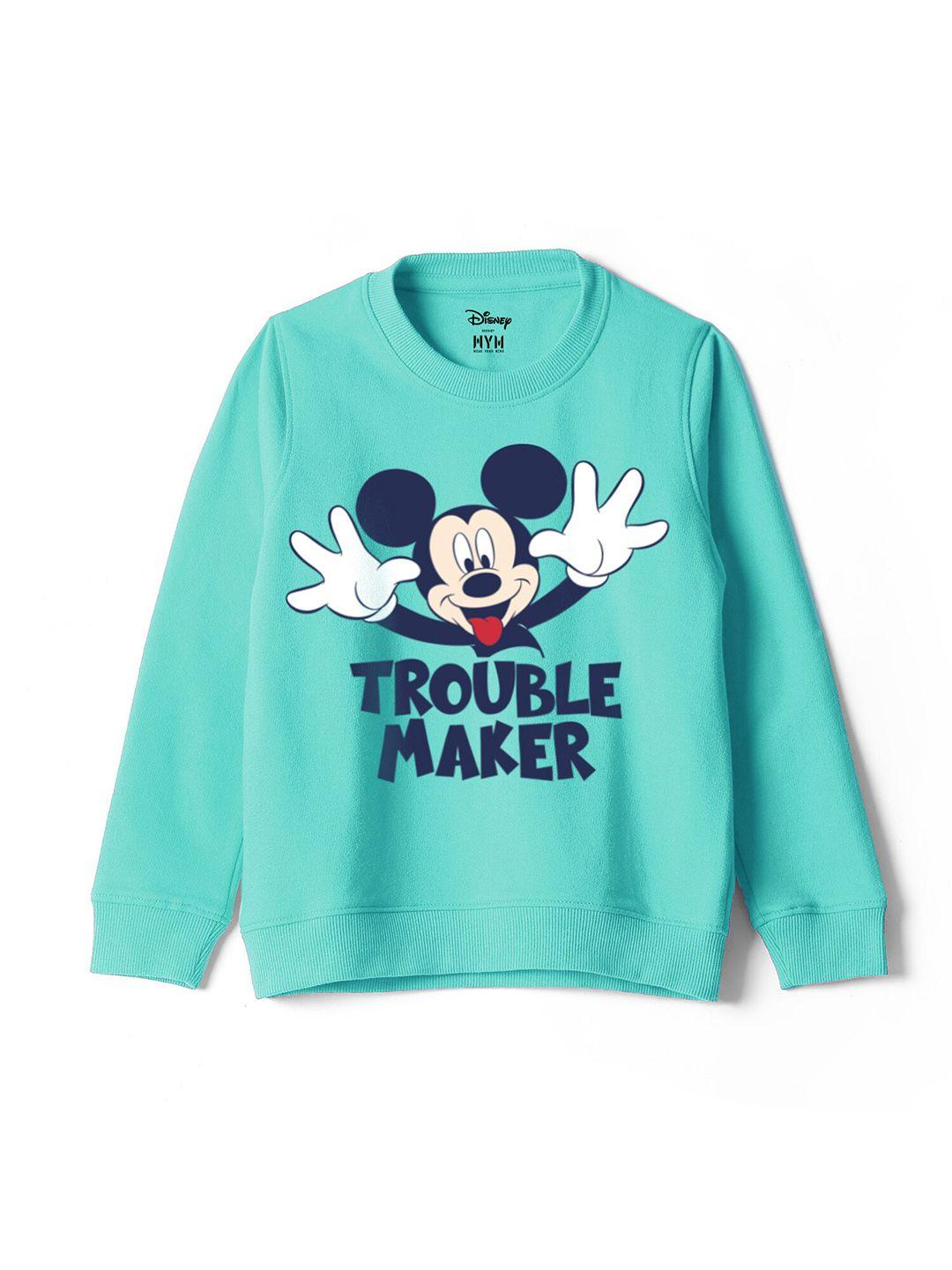 wear your mind boys mickey mouse printed cotton sweatshirt