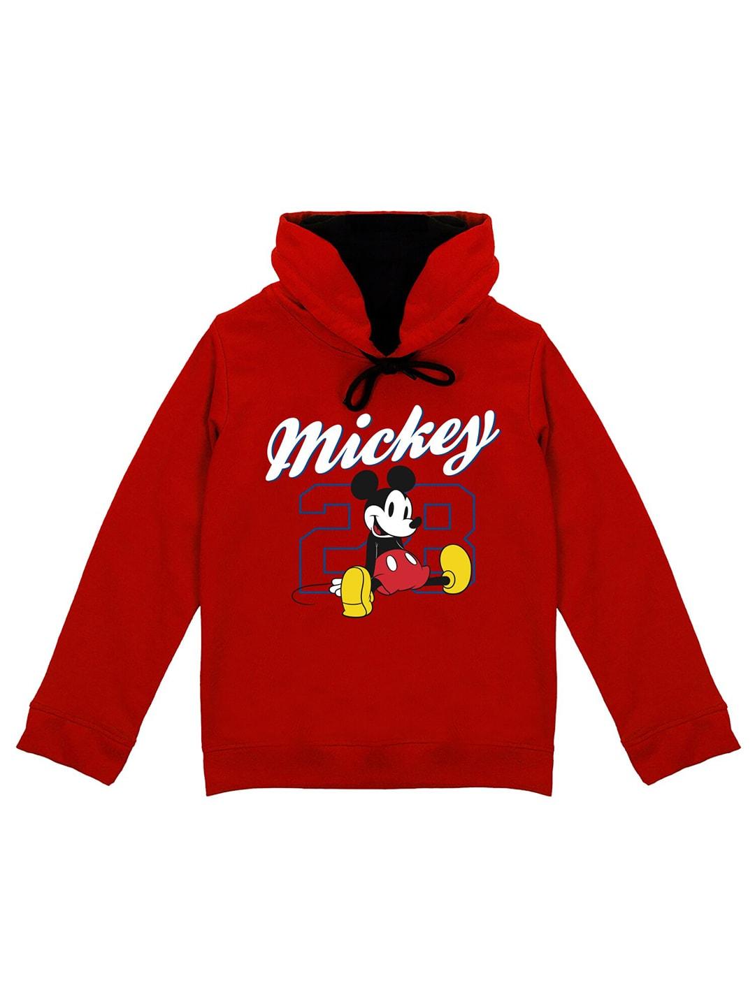 wear your mind boys mickey mouse printed hooded sweatshirt