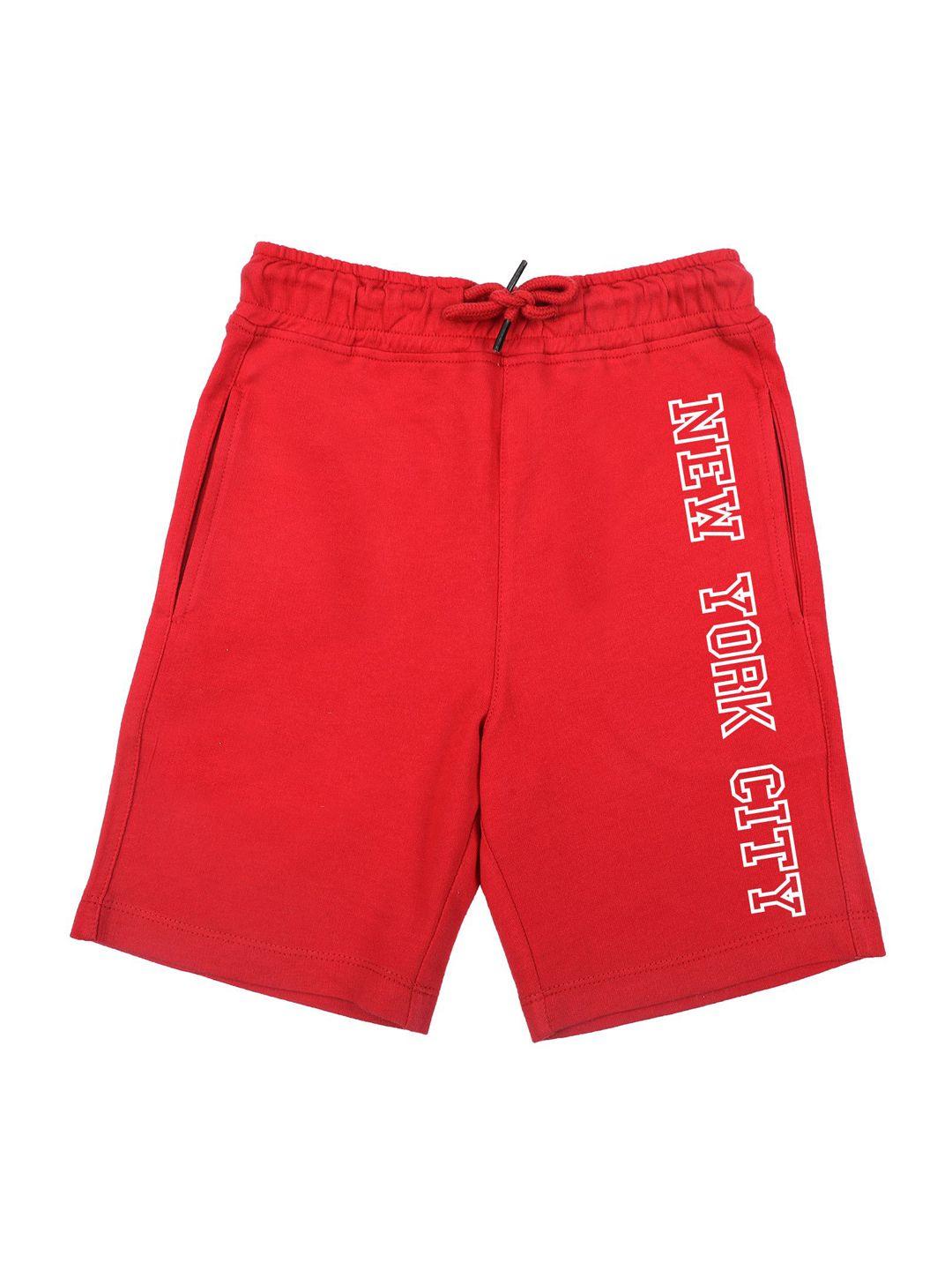 wear your mind boys red typography printed shorts
