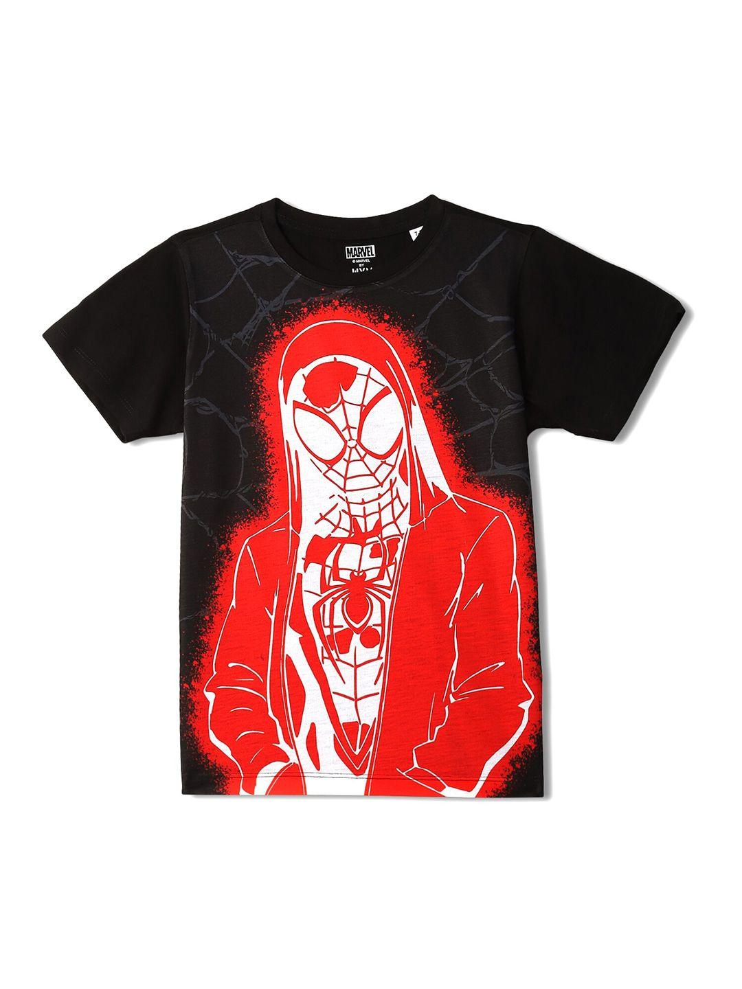 wear your mind boys spider-man printed round neck short sleeves regular t-shirt