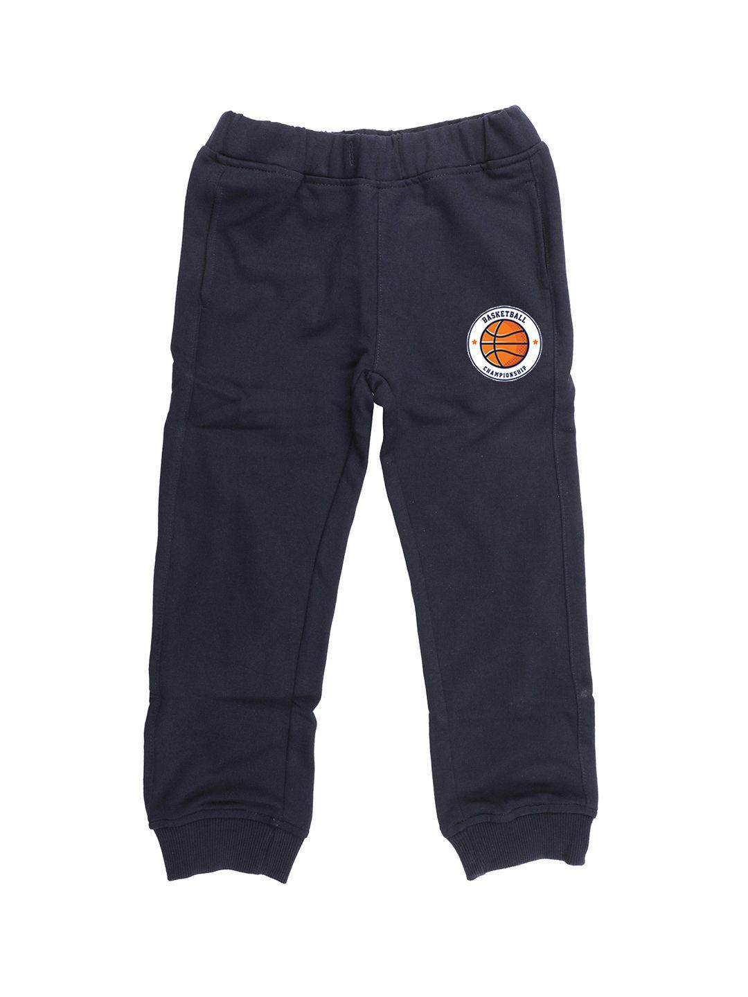 wear your mind kids navy blue solid straight fit joggers