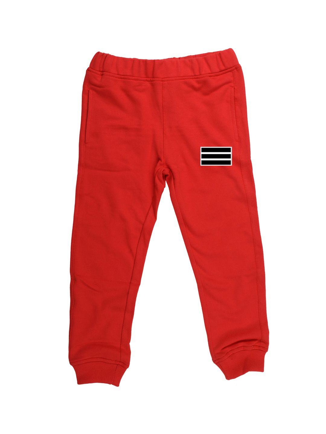 wear your mind kids red solid straight fit joggers