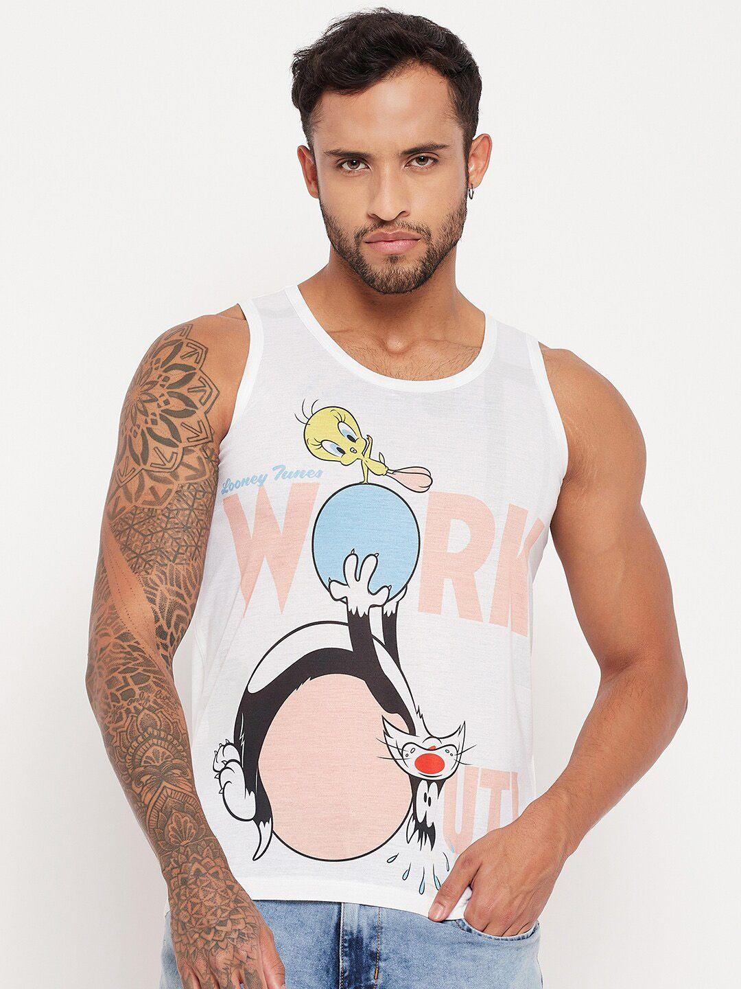 wear your mind looney tunes printed sleeveless t-shirt