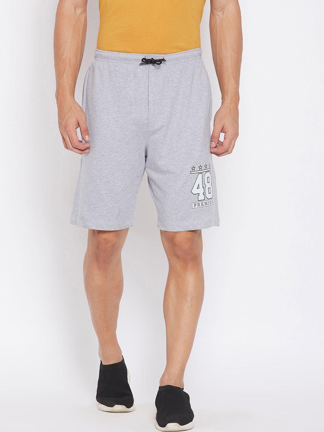 wear your mind men grey mid-rise regular shorts