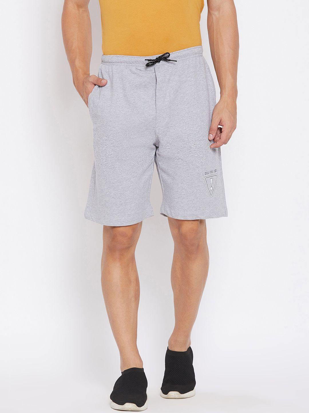 wear your mind men grey mid-rise regular shorts