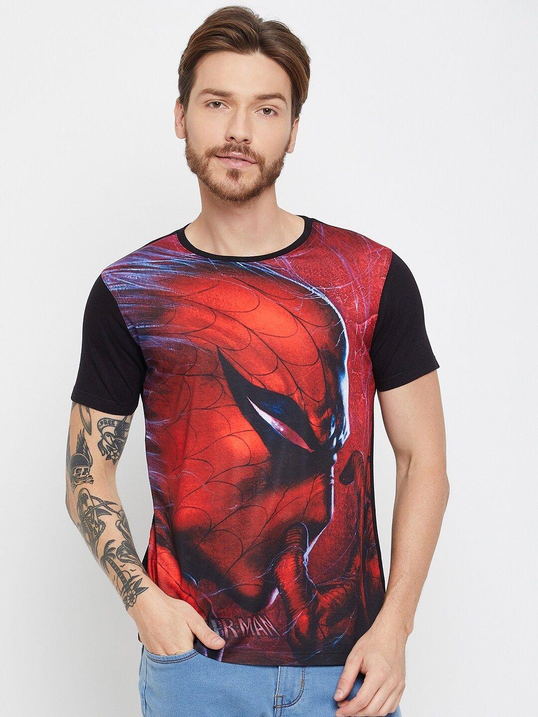 wear your mind spider man printed round neck t-shirt