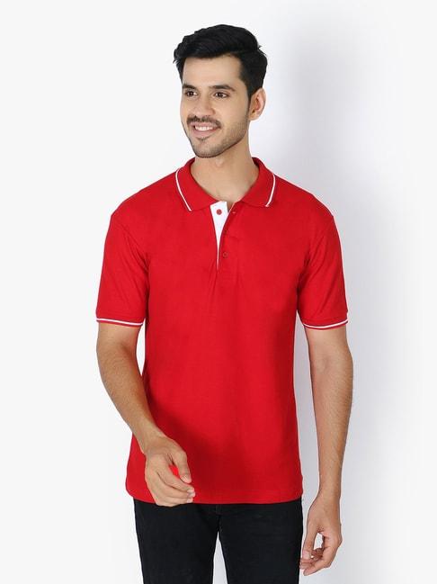 weardo red regular fit polo t-shirt