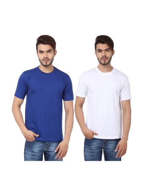 weardo-royal-blue-&-white-cotton-t-shirt