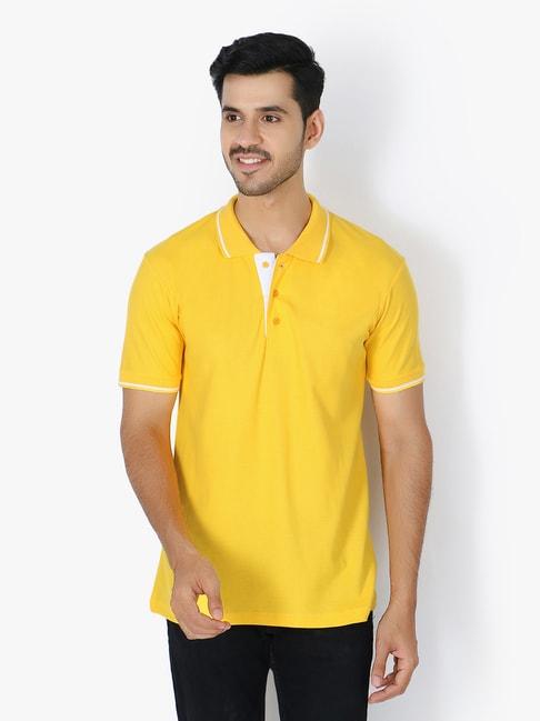 weardo yellow regular fit polo t-shirt