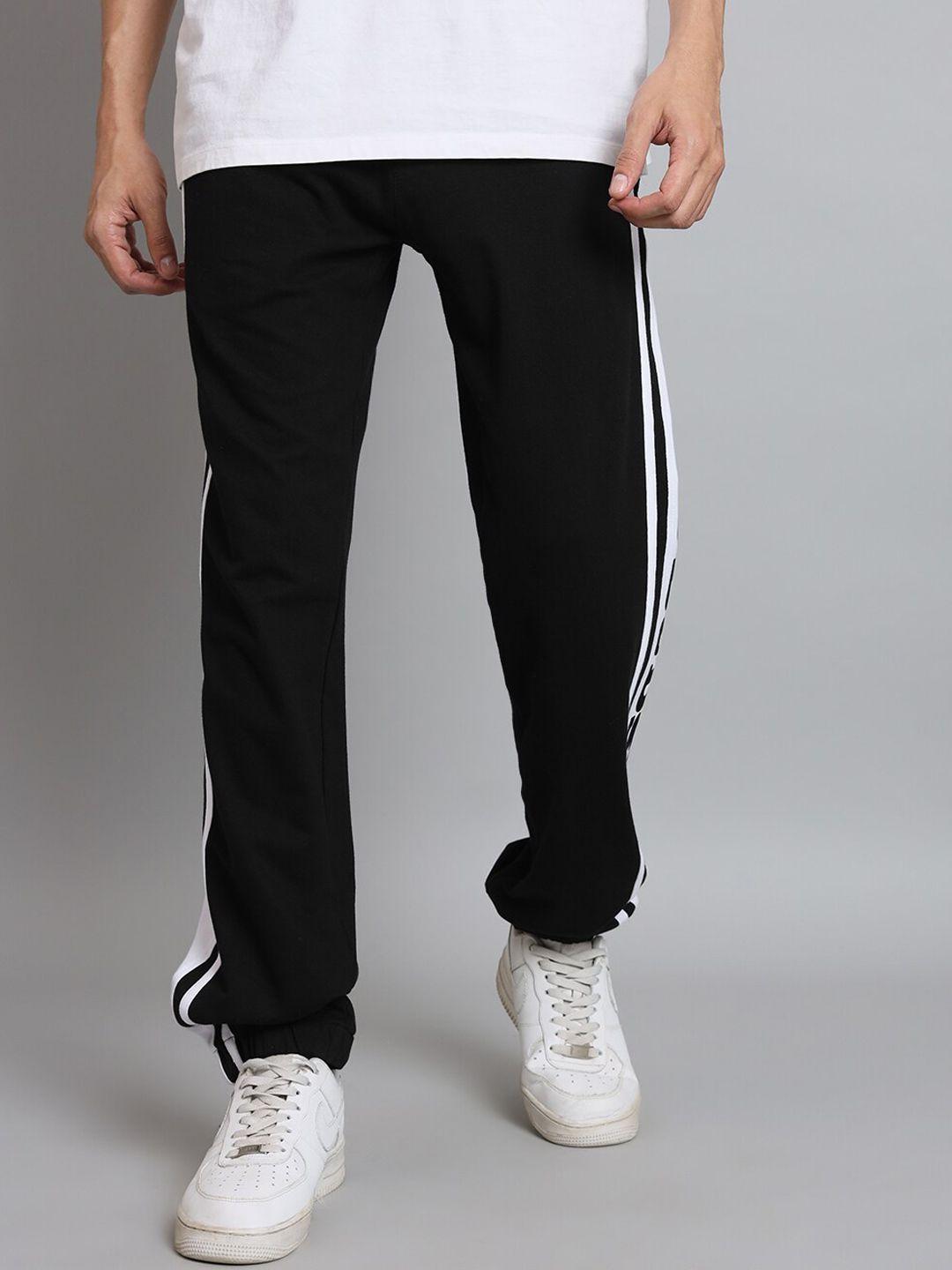 wearduds men brand logo printed pure cotton relaxed fit track pants