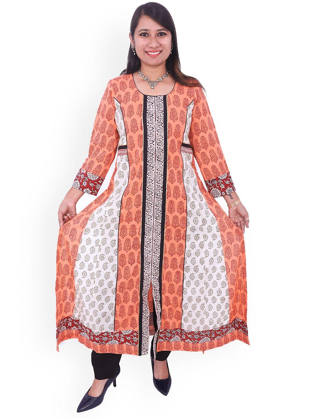 weavers saga ethnic motif printed pure cotton a-line kurta