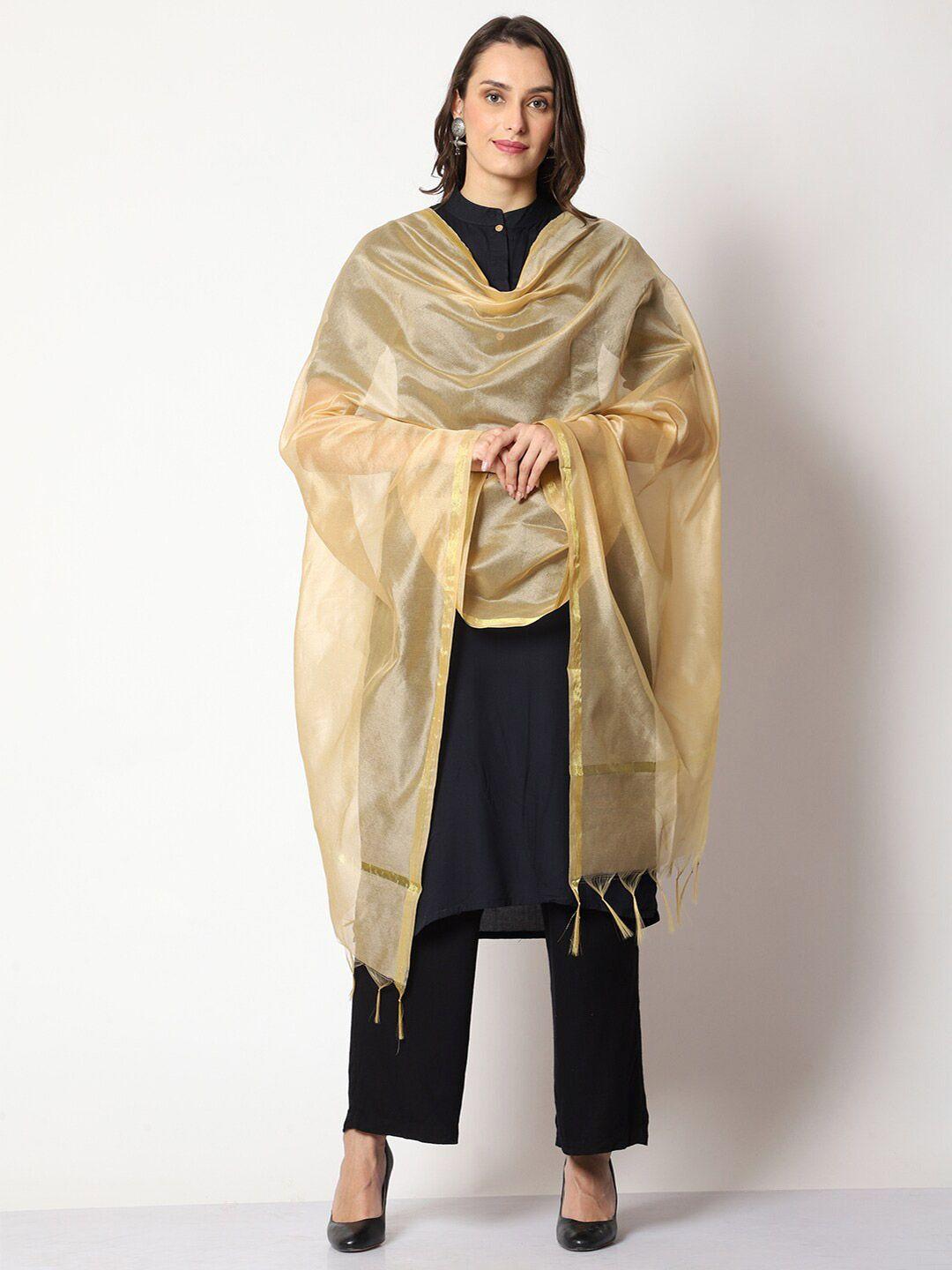 weavers villa woven design cotton silk dupatta with zari