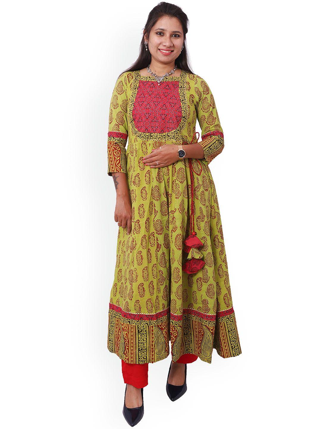 weavers saga bagh printed anarkali kurta