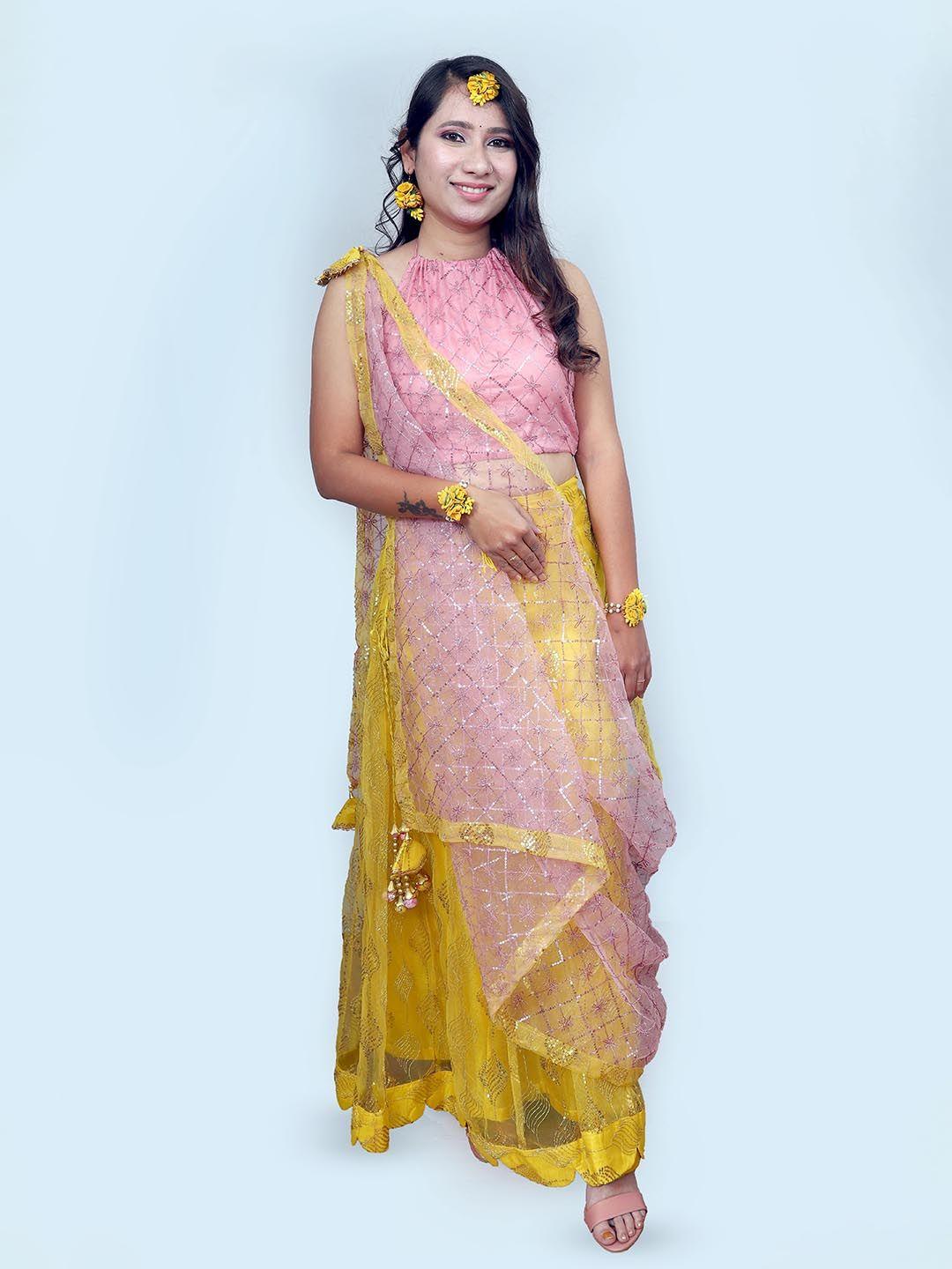 weavers saga embellished ready to wear lehenga & blouse with dupatta