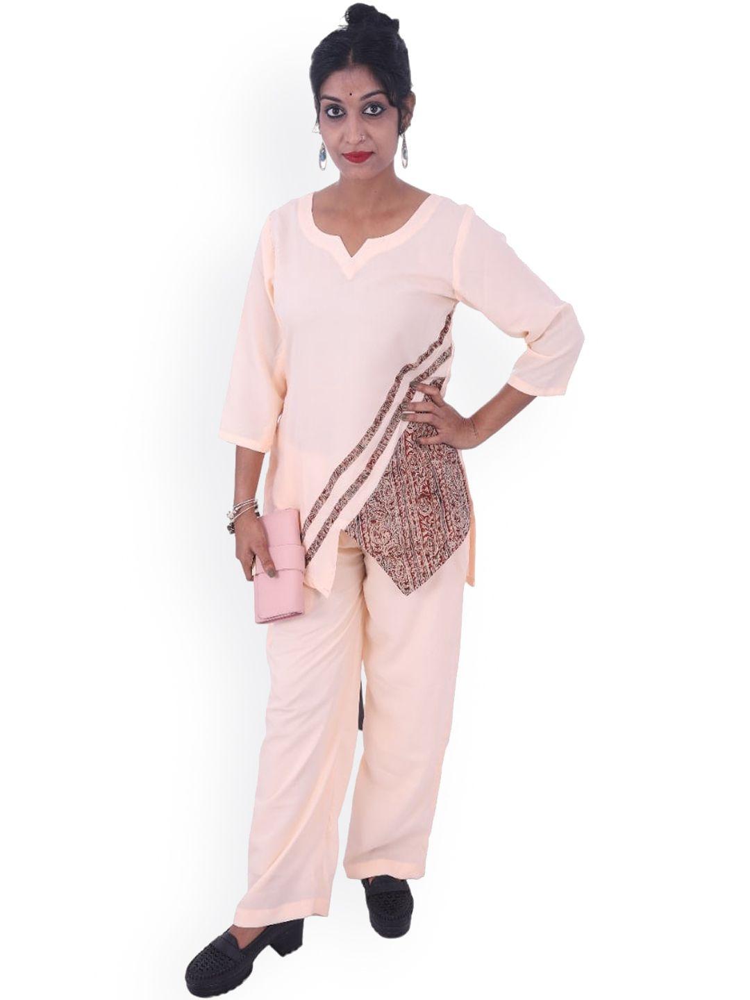 weavers saga printed v-neck tunic with trouser