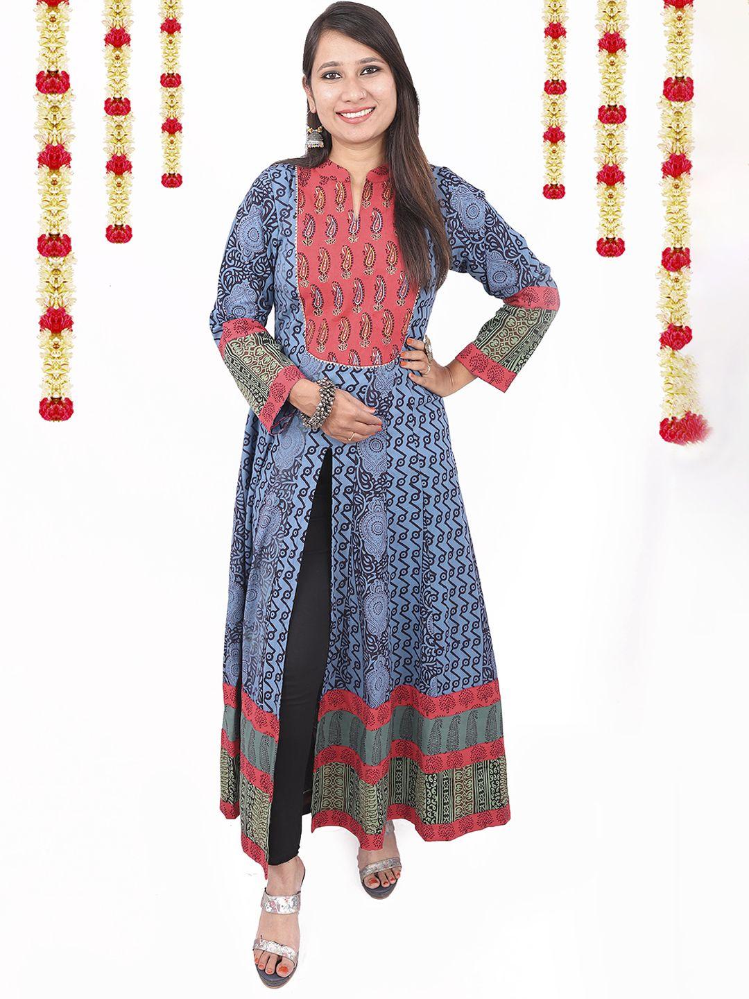 weavers saga women blue kurta