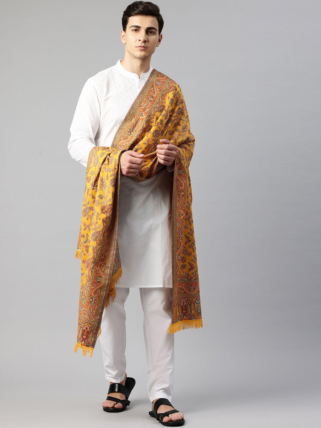 weavers villa men ethnic motifs printed wool blend shawl
