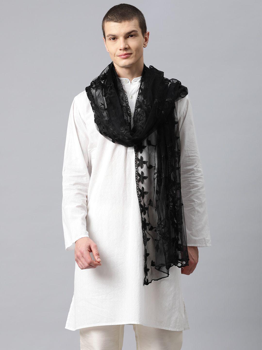 weavers villa men floral embroidered dupatta