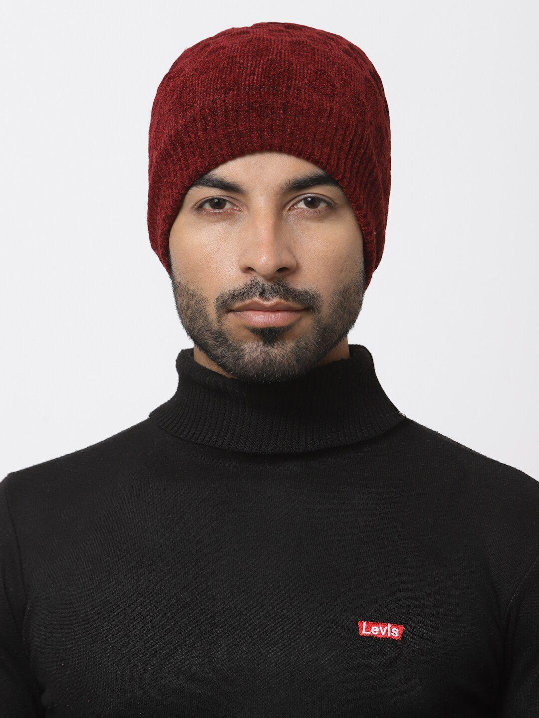 weavers villa self design woollen beanie cap