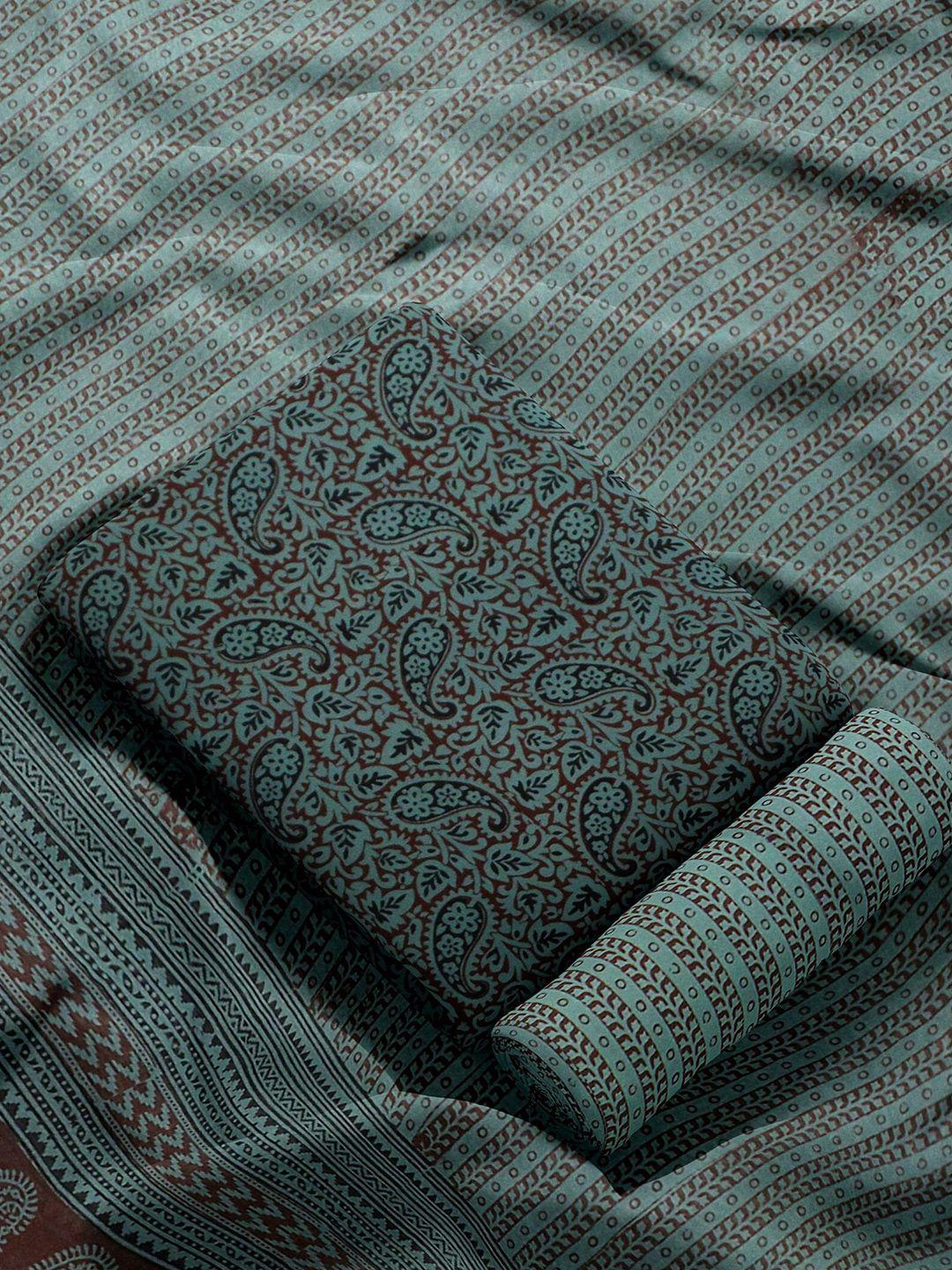 weaves of tradition printed pure cotton unstitched dress material
