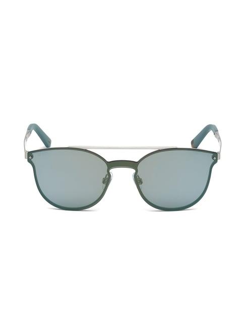 web eyewear blue oval sunglasses designed in italy