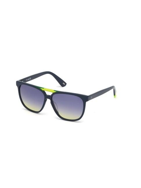 web eyewear blue square unisex sunglasses designed in italy