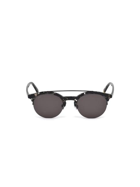 web eyewear grey oval unisex sunglasses