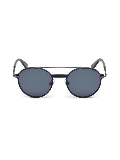 web eyewear grey round sunglasses designed in italy