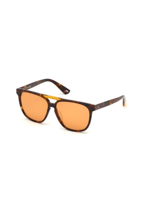 web eyewear orange square unisex sunglasses
