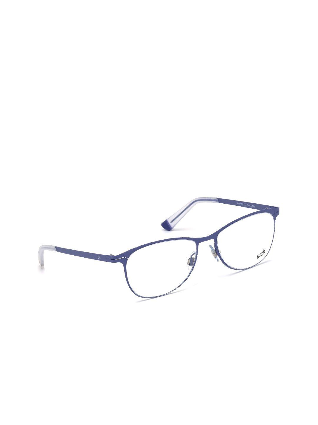 web eyewear women blue & transparent full rim oval frames we5191 53 082