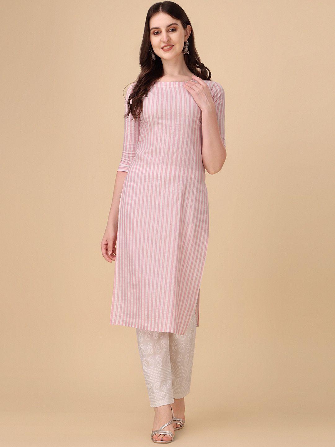 wedani striped cotton straight kurta